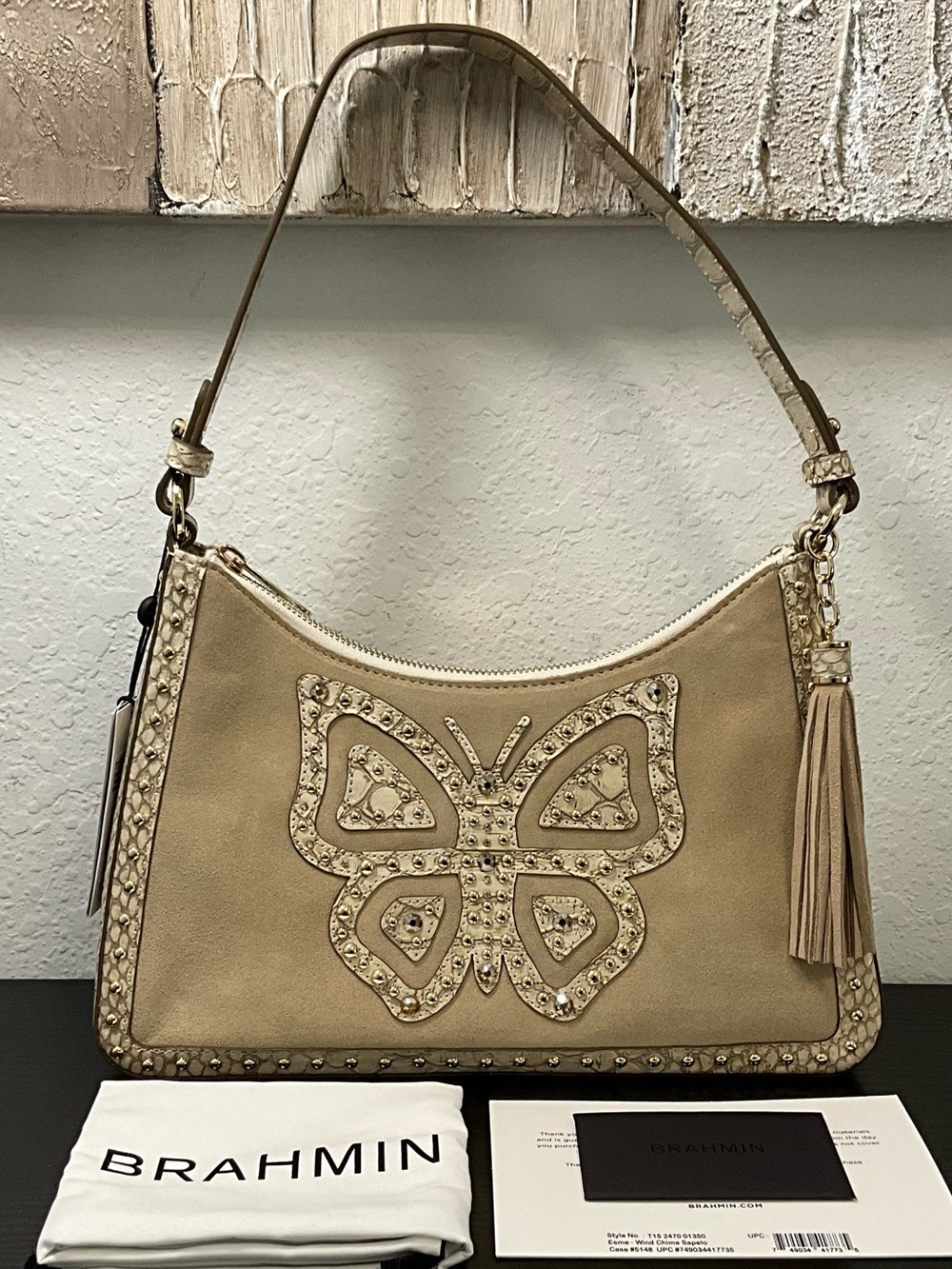 Brahmin Esme WIND CHIME SAPELO Butterfly Crystals Studs NWT